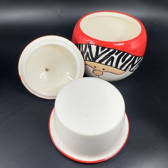 Heartfelt Kitchen Creations Wild About Santa Goody Jar Ceramic Canister 3 Piece - Picture 7 of 16
